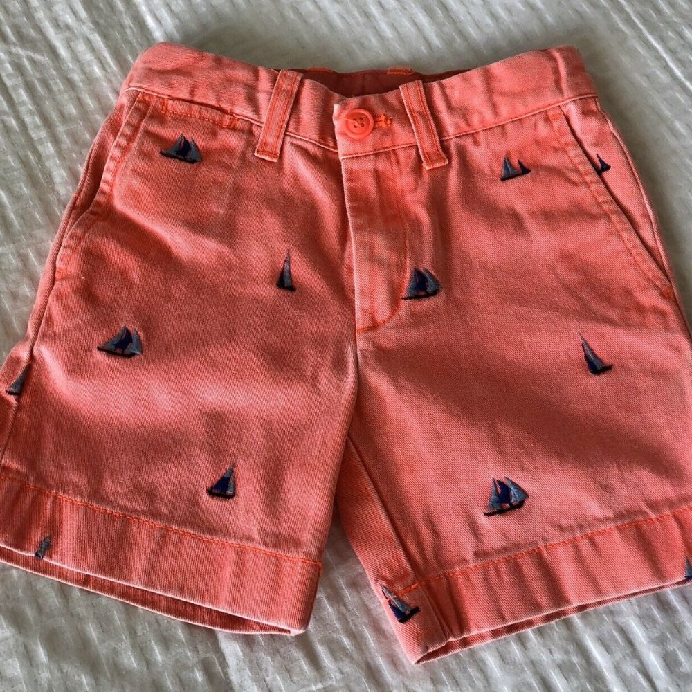 Crewcuts Dressy Shorts Toddler 2 Orange with Ships